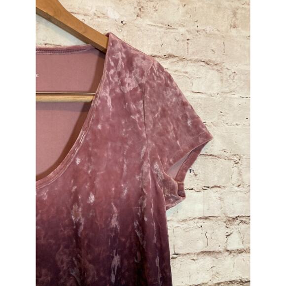 American Eagle Top Womens Large Velvet Pink Purple Ombre Stretch Shimmer - Picture 4 of 13